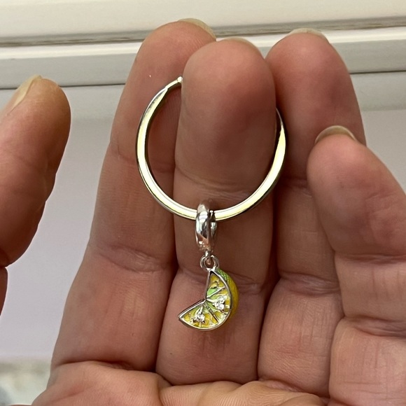Genuine 925 Sterling Silver Lemon Citrus Charm - Picture 5 of 6